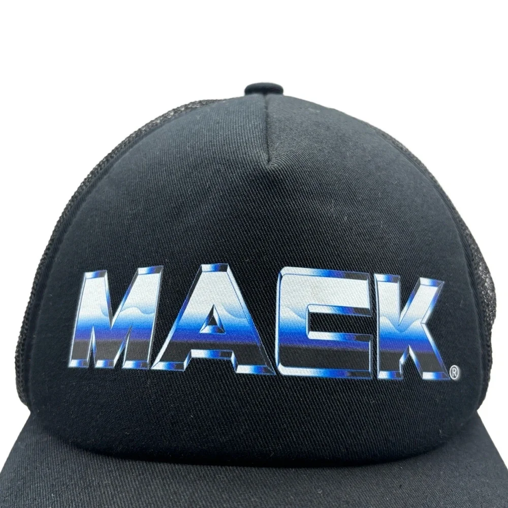Mack Trucks Mesh Trucker Hat Black Blue Chrome Logo Cotton On Licensed Cap